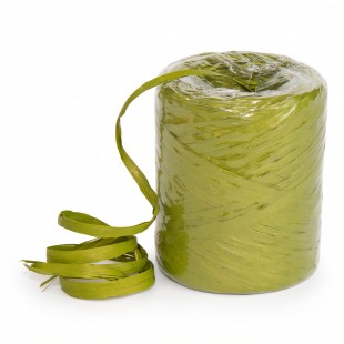 Rolă rafie poliester verde oliv 200 m pentru flori